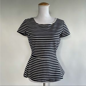 Theory Striped Peplum Top - sz 6